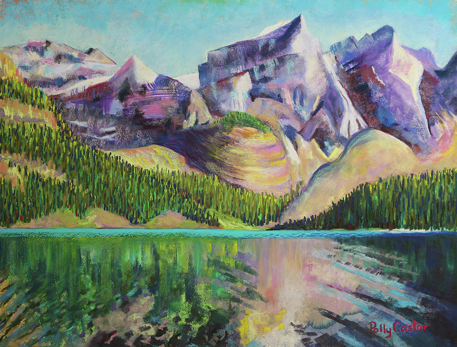 Moraine Lake Painting by Polly Castor
