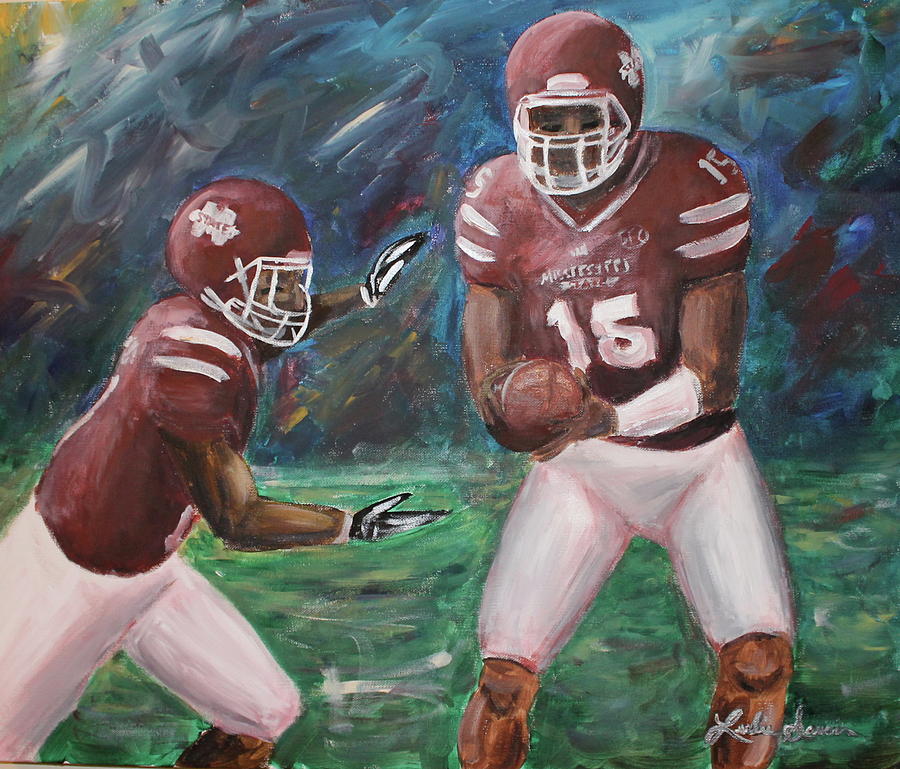 Football Painting - More Cowbell by Leslie Saucier