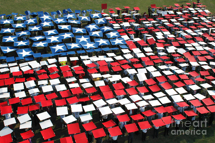 More Than 1,200 Service Members Create Photograph by Stocktrek Images