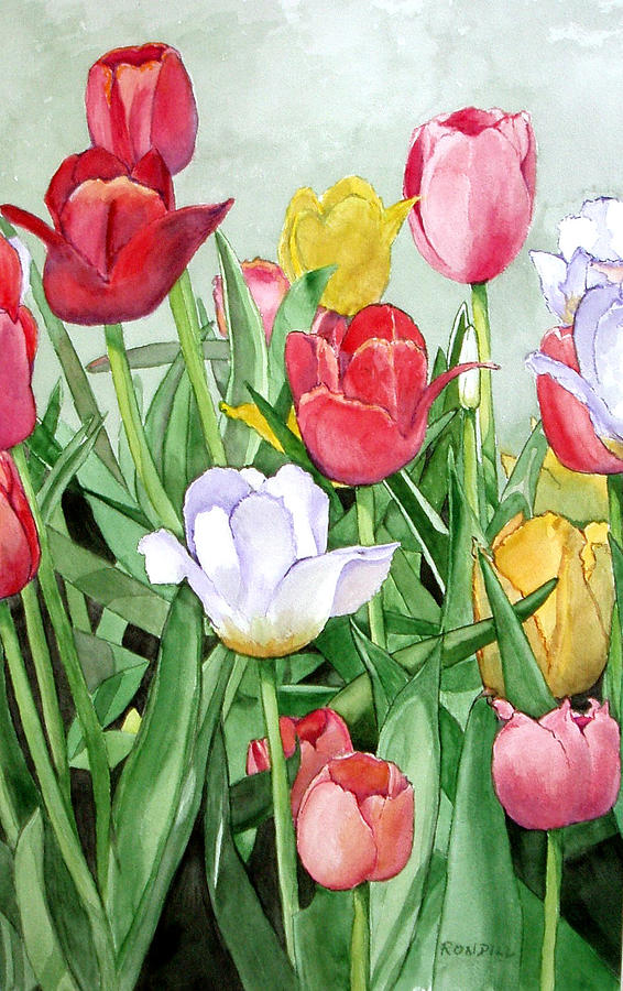 More Tulips Painting by Ronald Dill - Fine Art America