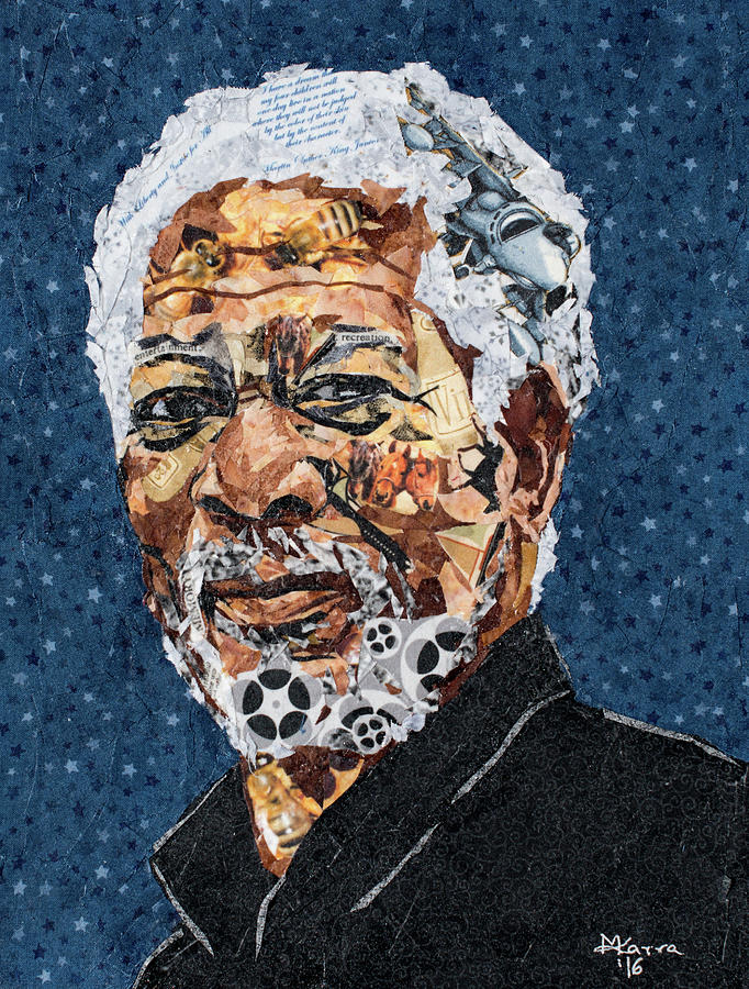 Morgan Freeman Painting by Mihira Karra