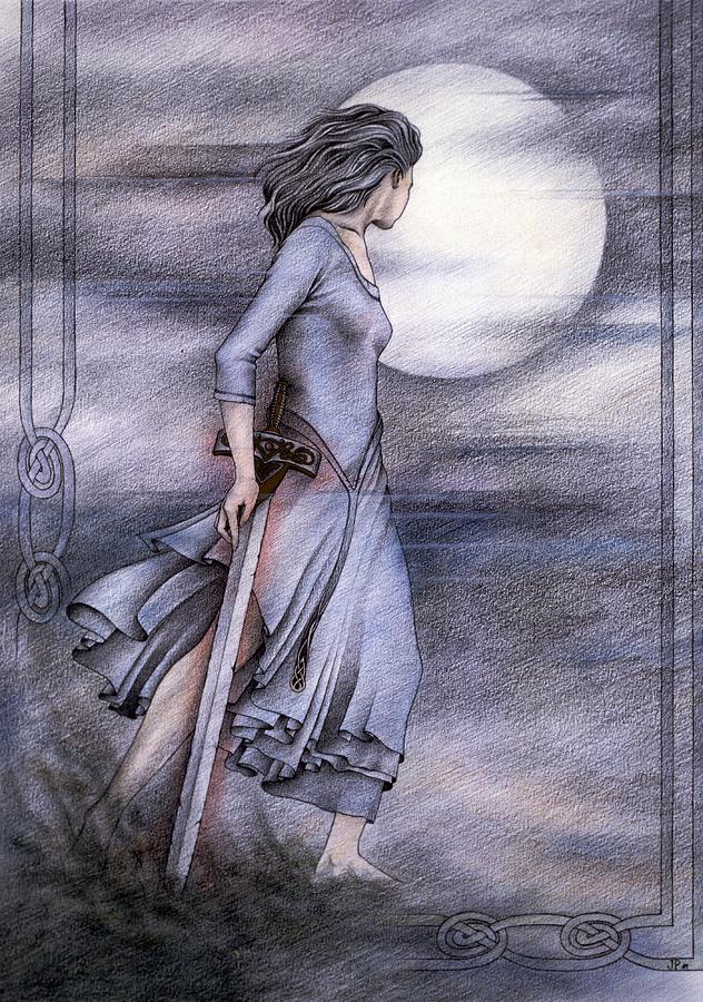 Fantasy Drawing - Morgan le Fay by Johanna Pieterman