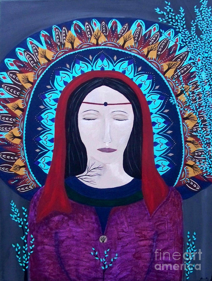 Morgan Le Fay with Mandala Painting by Jean Fry - Fine Art America