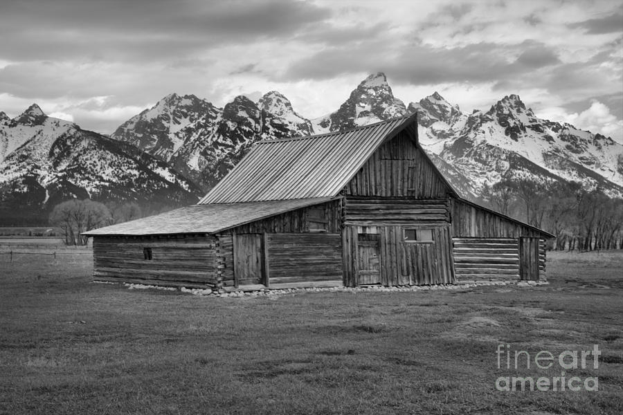 Mormon Homestead Barn Black And White Photograph by Adam Jewell
