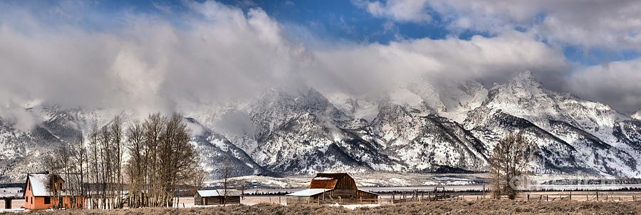 Mormon Row Early Winter Panorama Photograph by Adam Jewell