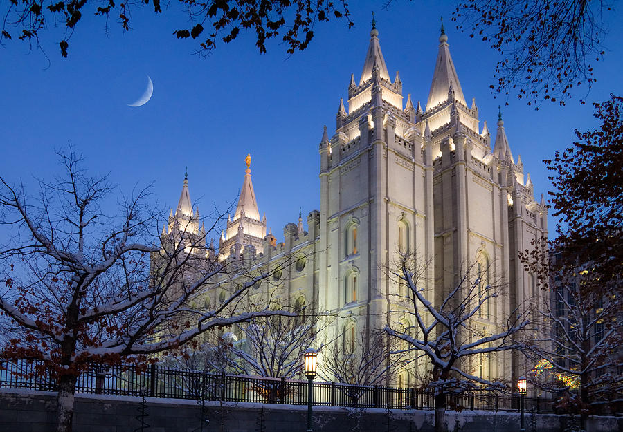 Mormon Temple in Winter Photograph by Douglas Pulsipher