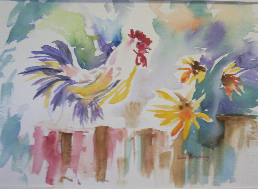 Rooster Painting - Mornin Yall by Lois Bruning