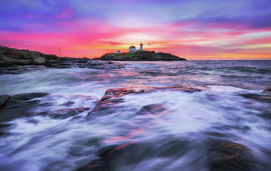 Morning at Nubble Light Photograph by Robert Clifford