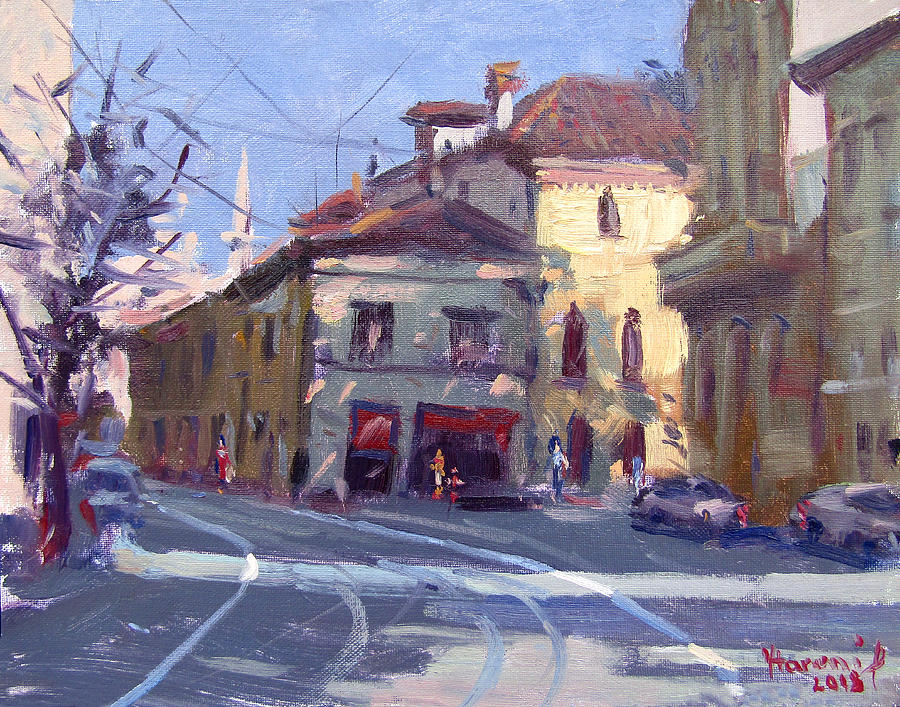 Morning at Padua Italy Painting by Ylli Haruni