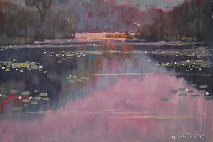 Morning At The Forth Pond Painting by Len Stomski