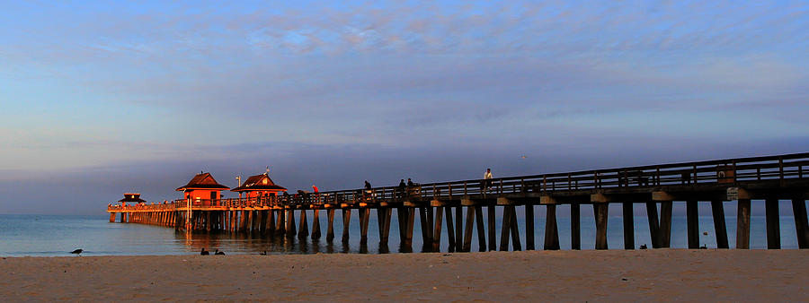 Paradise Photograph - Morning at the Naples Pier by Sean Allen