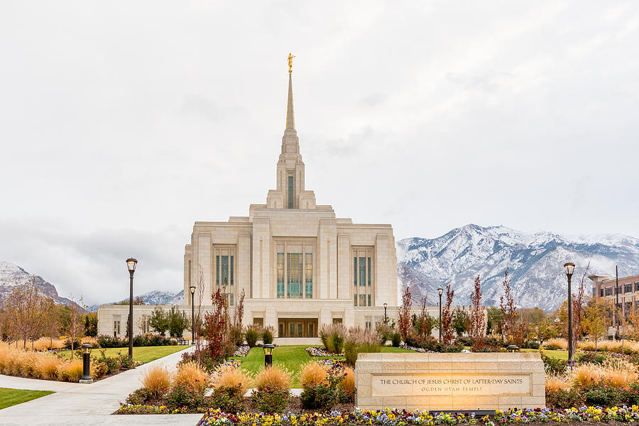 Morning at the Ogden Utah LDS Temple Photograph by Scott Law