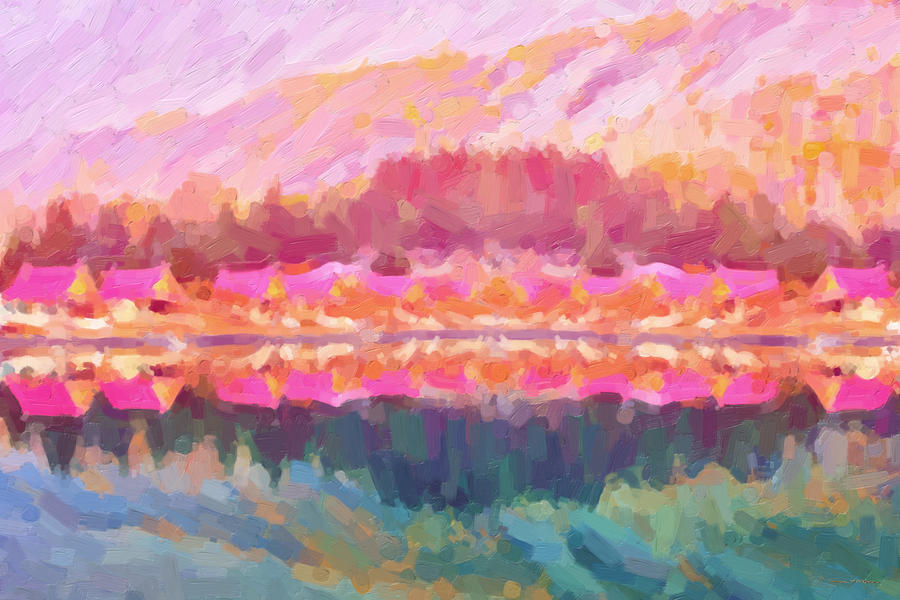 Morning at the Pink Lake No.3 Digital Art by Serge Averbukh