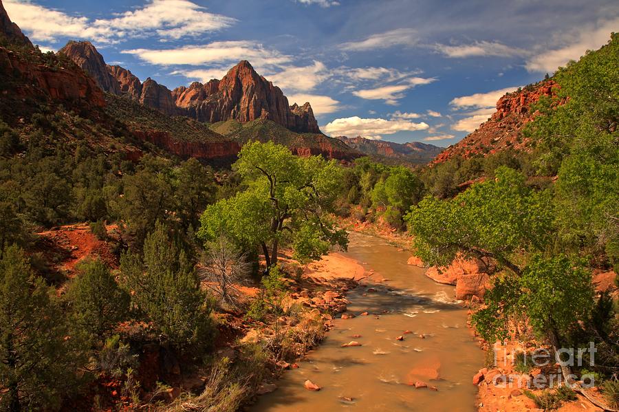 Morning At The Watchman Photograph by Adam Jewell