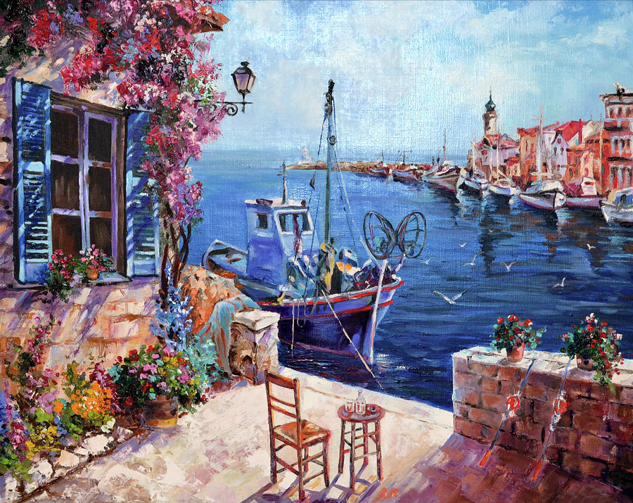 Pier Painting - Morning at the wharf  by Terra Art