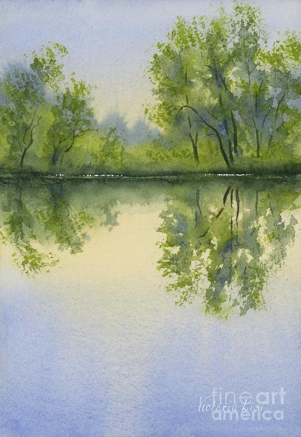 Morning at Turtle Pond Painting by Victoria Lisi