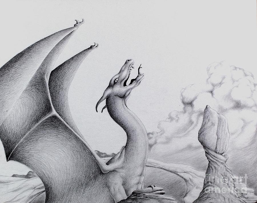 Dragon Digital Art - Morning Bellow by Robert Ball Dragon Digital Art - Morning Bellow by Robert Ball