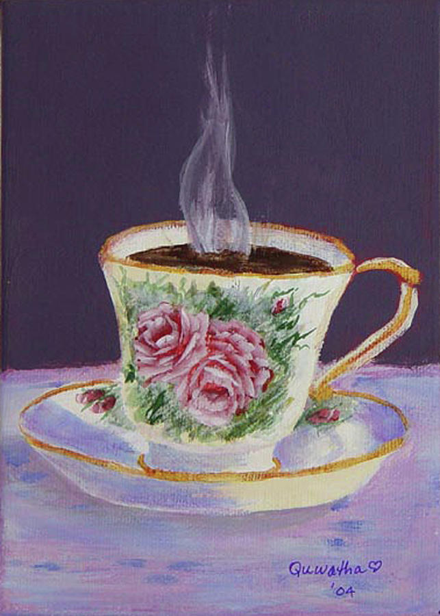 Morning Coffee Drawing by Quwatha Valentine