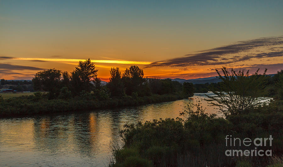 Sunset Photograph - Morning Color Over The Payette River by Robert Bales