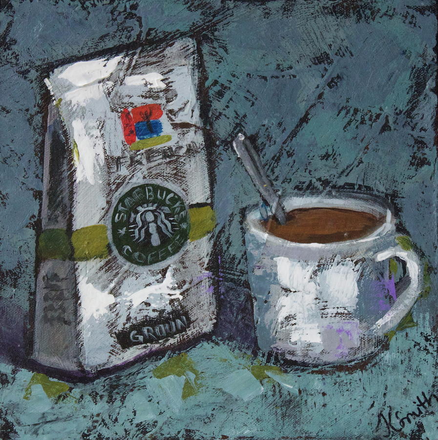 Coffee Painting - Morning Comfort by Karen Smith