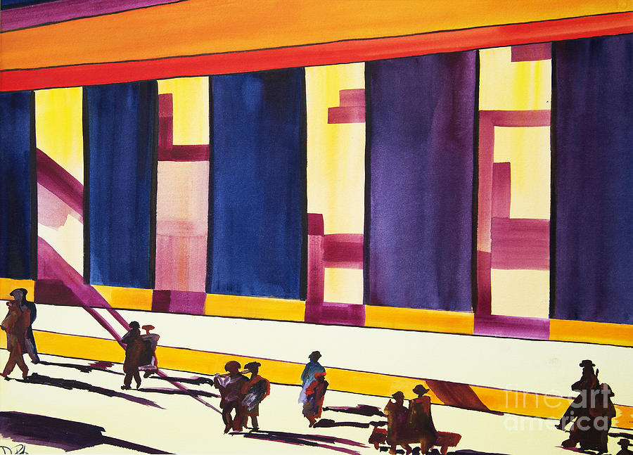 Figures Painting - Morning Commute by JoAnn DePolo Figures Painting - Morning Commute by JoAnn DePolo