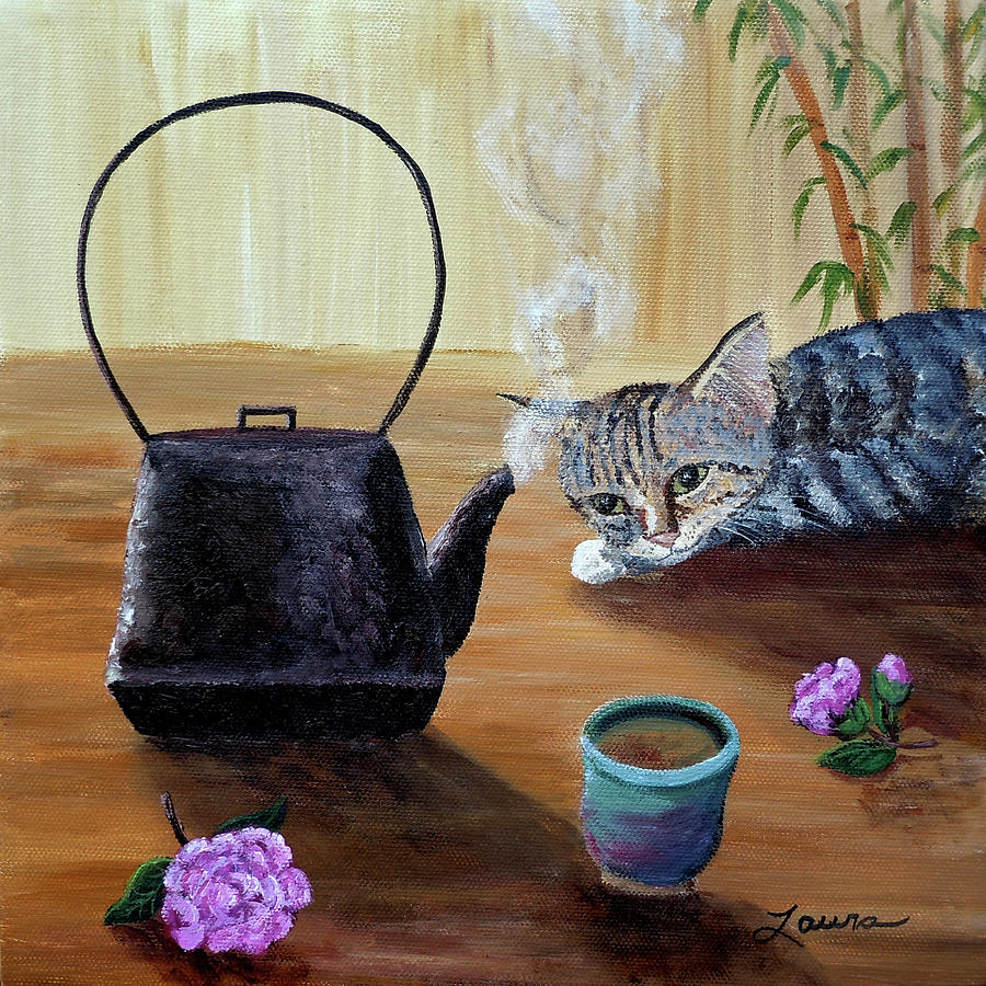 Tea Painting - Morning Cup of Tea by Laura Iverson