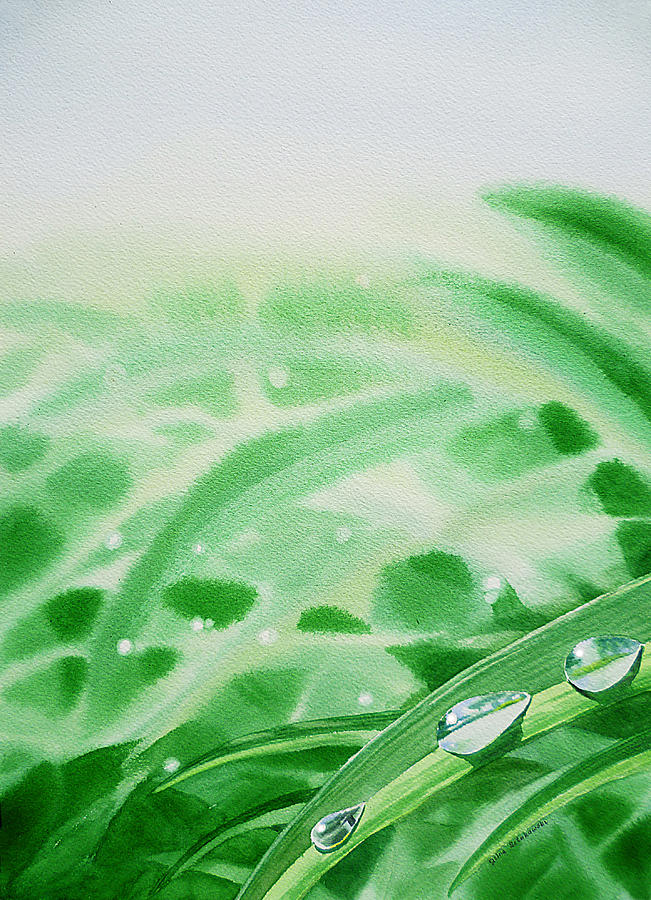 Morning Dew Drops Painting by Irina Sztukowski