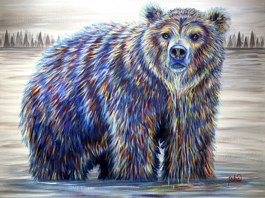Colorful Grizzly Bear Painting