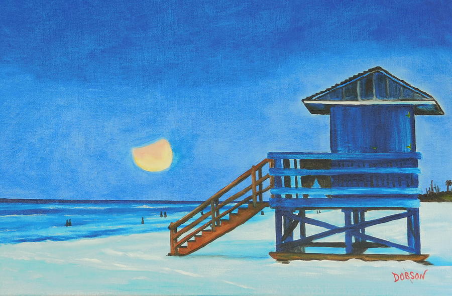 Morning Eclipse On Siesta Key Painting by Lloyd Dobson