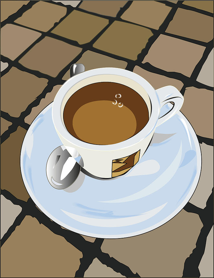 Morning Espresso Digital Art by Marina Usmanskaya