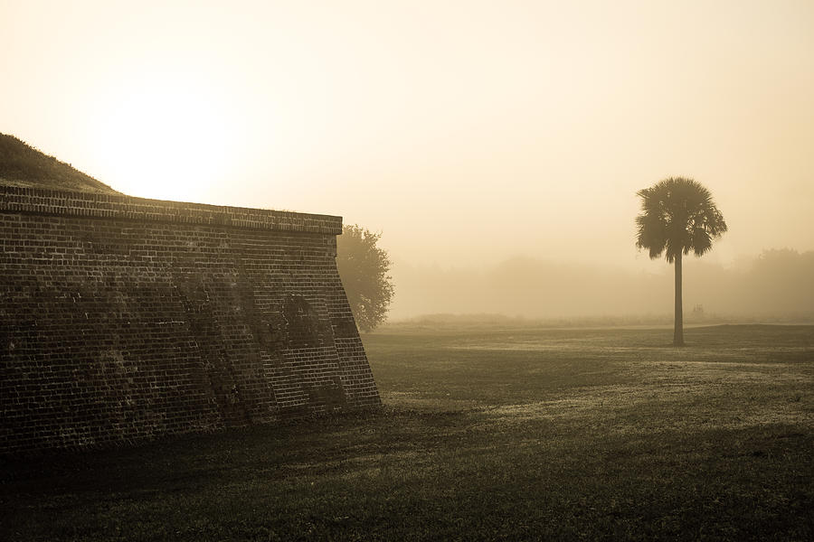 Morning Fog at Fort Moultrie  Photograph by Donnie Whitaker