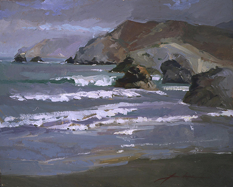 Seascape Painting - Morning Fog Shark Harbor - Catalina Island by Betty Jean Billups Seascape Painting - Morning Fog Shark Harbor - Catalina Island by Betty Jean Billups