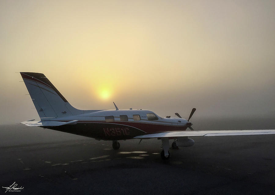 Airplane Photograph - Morning Fog on the Ramp by Phil And Karen Rispin