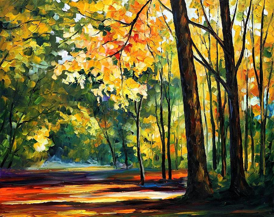宅送] Morning Oil Painting Park Fine Art On Canvas By Leonid Afremov Studio -  Reflections Of The Morning - www.sygalin.com