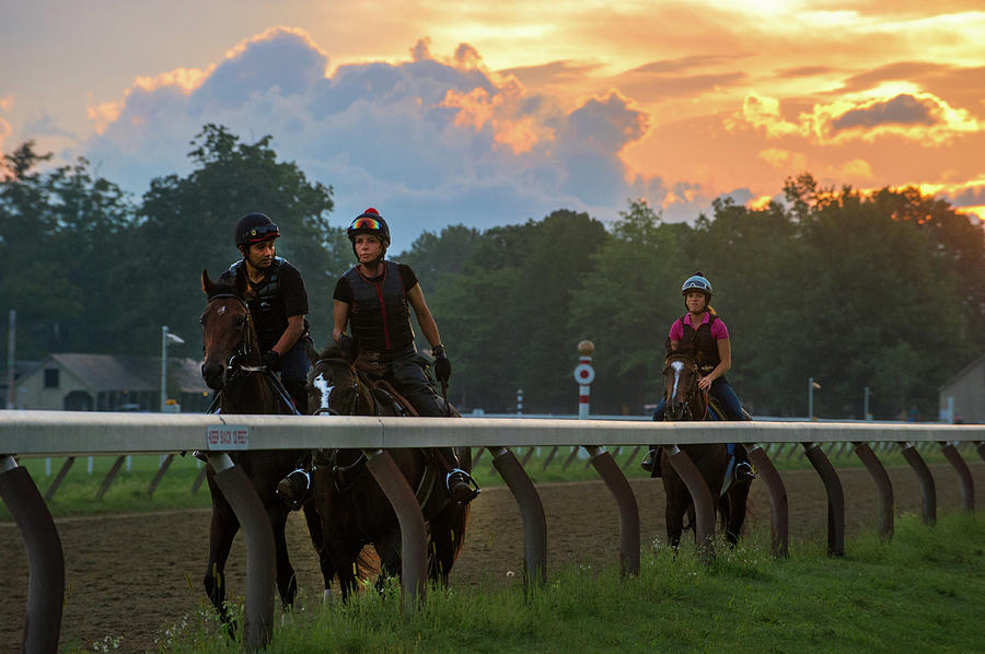 Morning Gallop Saratoga Photograph by Michael Gallitelli