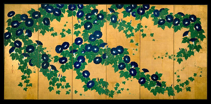 Morning Glories Painting by Eastern Accent 
