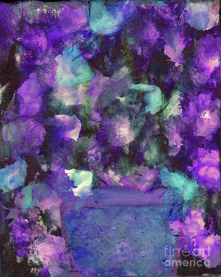 Abstract Morning Glories Painting by Eunice Warfel