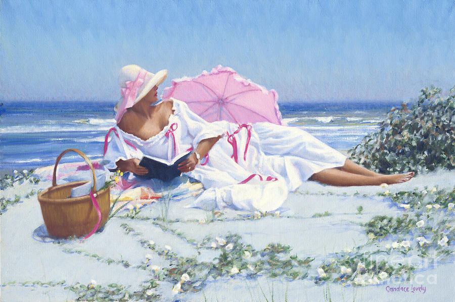 Morning Glory Beach Painting by Candace Lovely