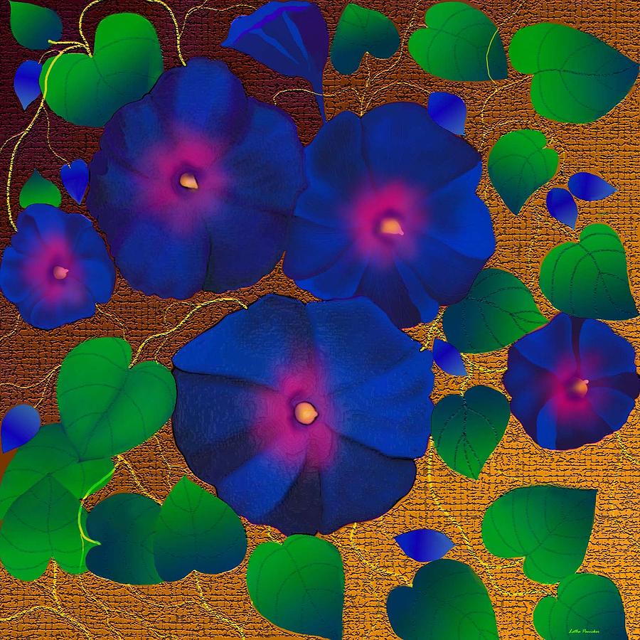 Blue Flowers Digital Art - Morning Glory by Latha Gokuldas Panicker
