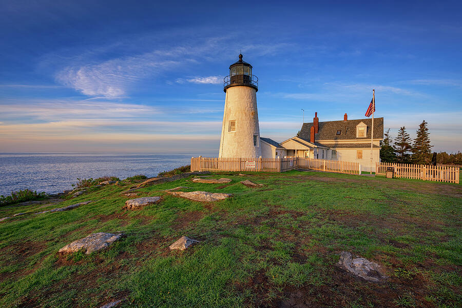 Lighthouse Photograph - Morning Glow at Pemaquid Point by Rick Berk
