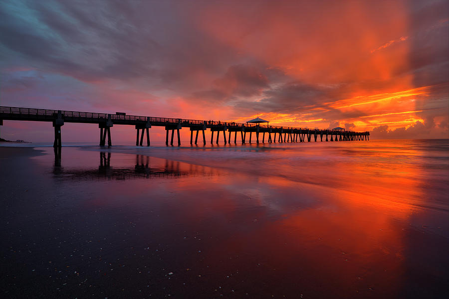 Morning Glow Juno Pier Florida Photograph By Adam Byerly
