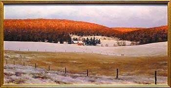 Snow Painting - Morning Glow Over Brush Valley by Karl Eric Leitzel Snow Painting - Morning Glow Over Brush Valley by Karl Eric Leitzel