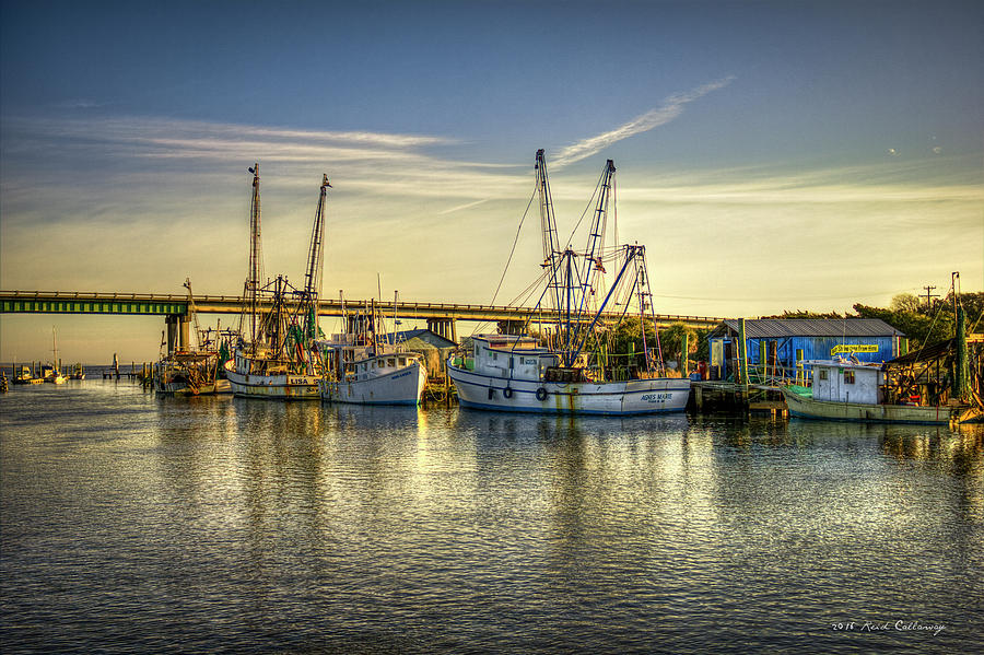 Dawns Morning Glow Tybee Island Shrimp Boat Art Photograph by Reid Callaway
