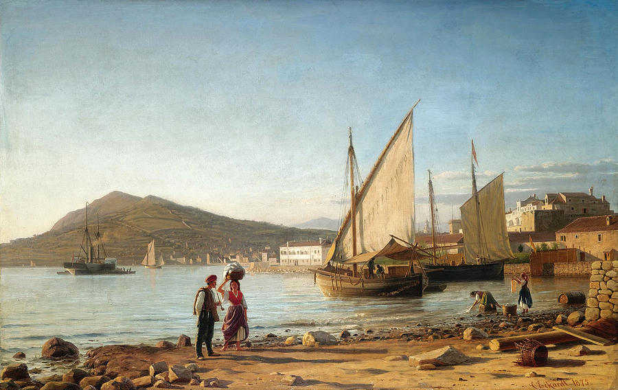 Morning in the Bay of Corfu Painting by Christian Frederic Eckardt