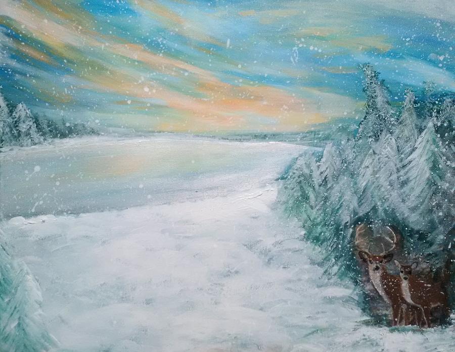 Shelter from the Snow Painting by Lynne McQueen