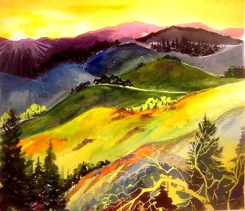 Morning in the Hills Painting by Esther Woods