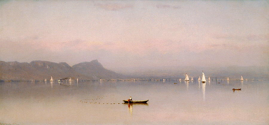 Spring Painting - Morning In The Hudson, Haverstraw Bay by Sanford Robinson Gifford