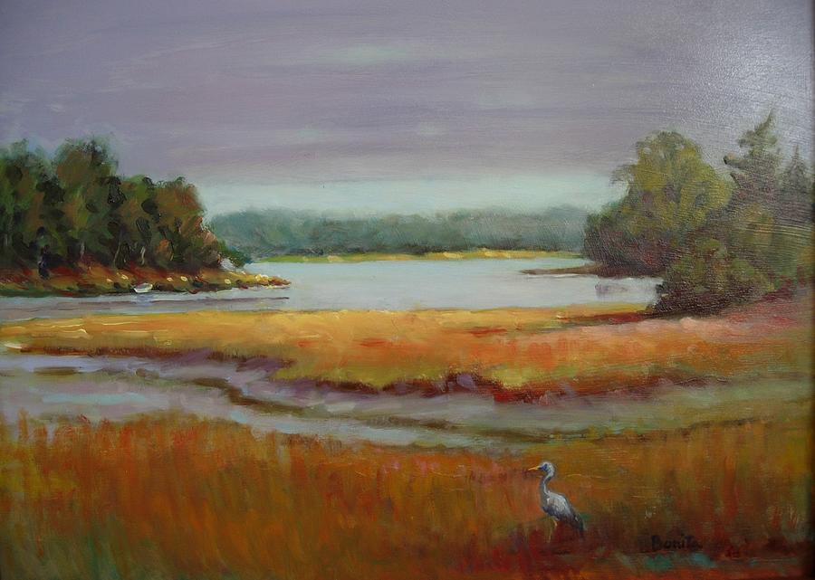 Morning in the Salt Marsh Painting by Bonita Waitl