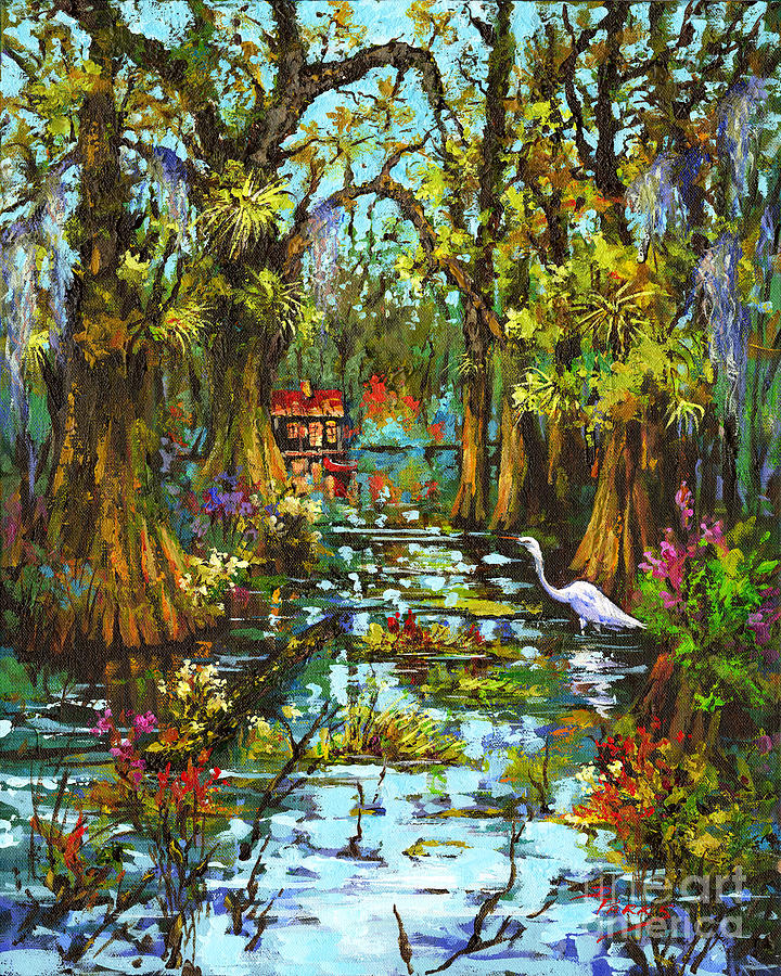 Heron Painting - Morning in the Swamp by Dianne Parks