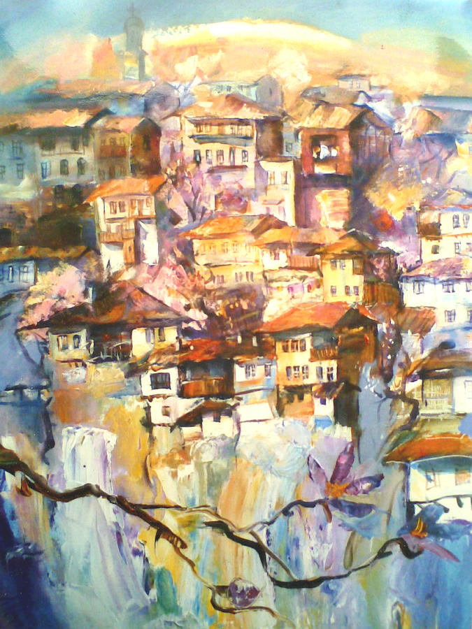 Morning in Veliko Tarnovo Bulgaria Painting by Monika Mateva